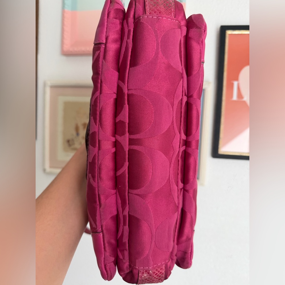 Y2K Coach Peyton Signature Pink Flap Shoulder Bag 14504 - Picture 5 of 16